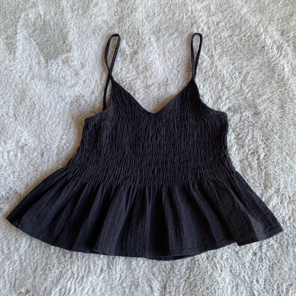 Black Spaghetti Strap Crop Top